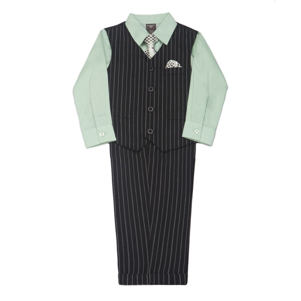 Dockers Boys’ Pinstriped Vest and Pants Set Black and Green at Sears.com