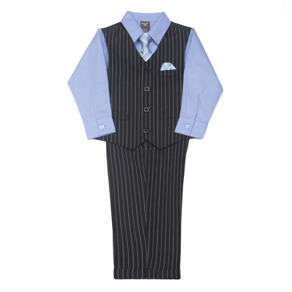 Dockers Boy’s Pinstriped Vest and Pants Set Black and Blue at Sears.com
