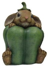 Decorative Bunny in Vegetable Statue - Green Pepper