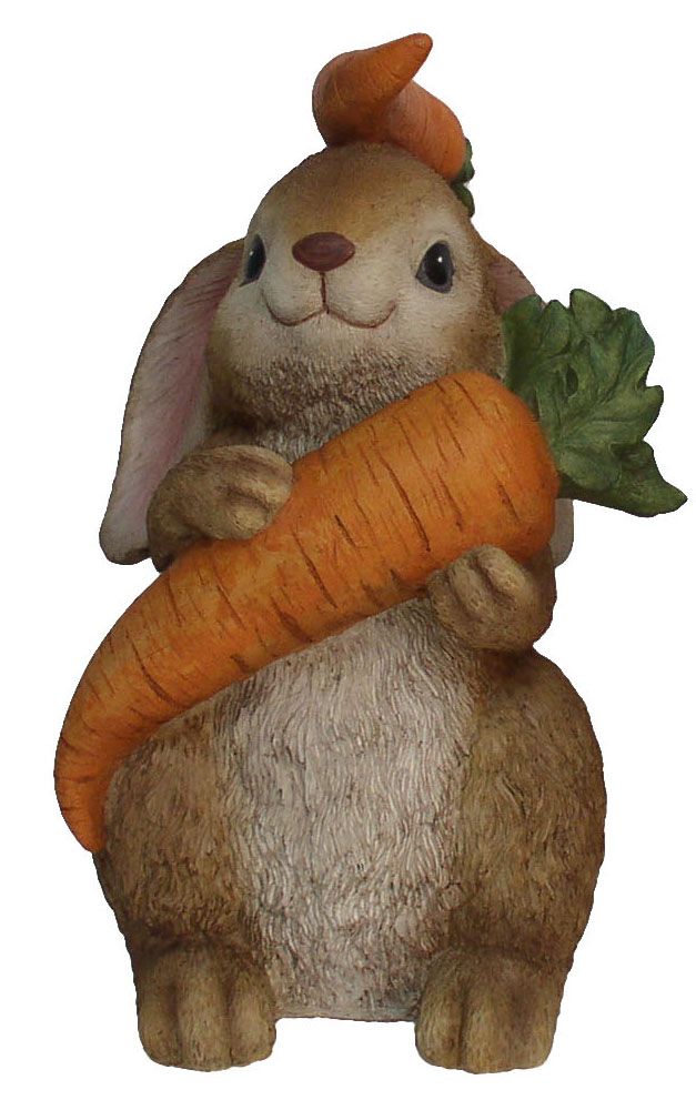 Bunny Holding Carrots Statue