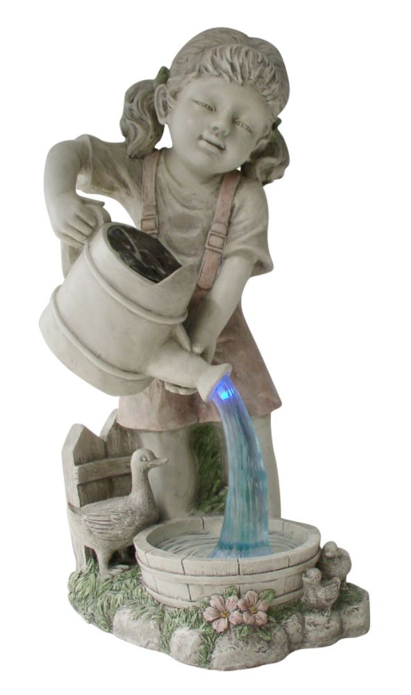 Girl with Solar Watering Can Statue at Kmart.com