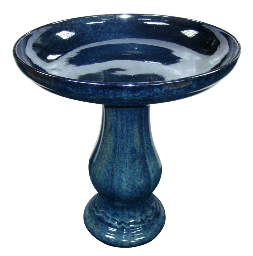 BLUE REACTIVE GLAZE CERAMIC BIRDBATH at Kmart.com