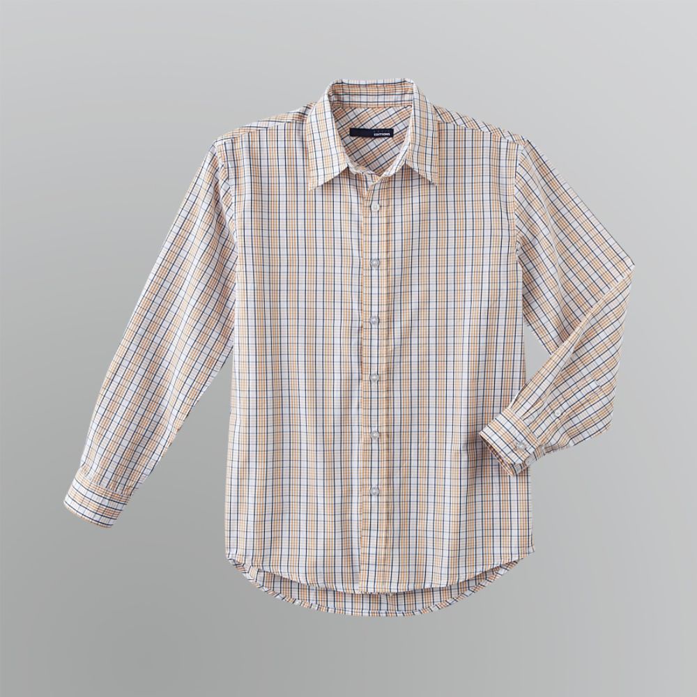 Basic Editions Boy's Button Down Plaid Shirt at Kmart.com