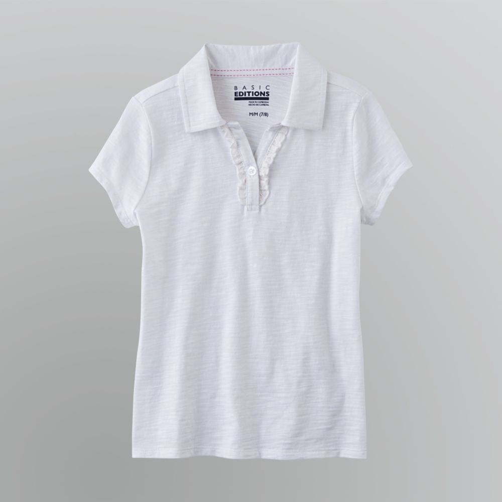 Basic Editions Girl's Ruffle Polo Shirt at Kmart.com