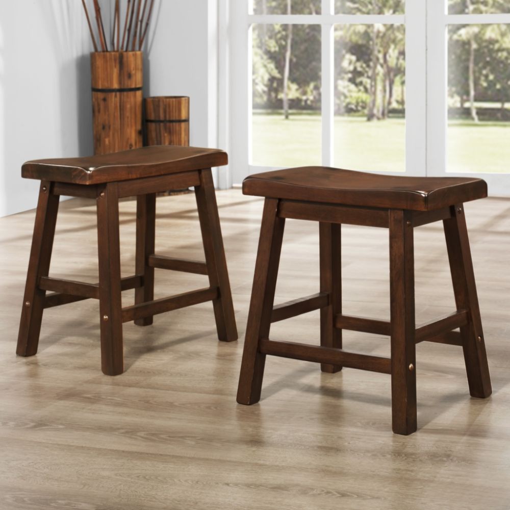 Oxford Creek Saddle Back 18 in. H Stool in Warm Cherry (set of 2) at Kmart.com