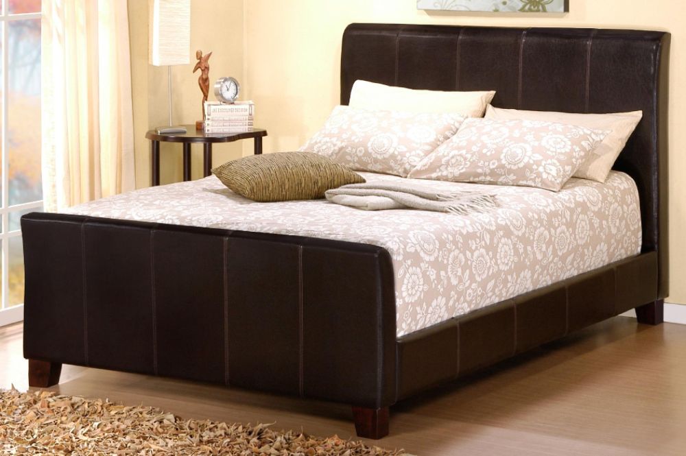 Oxford Creek King Size Sleigh Bed in Faux Leather