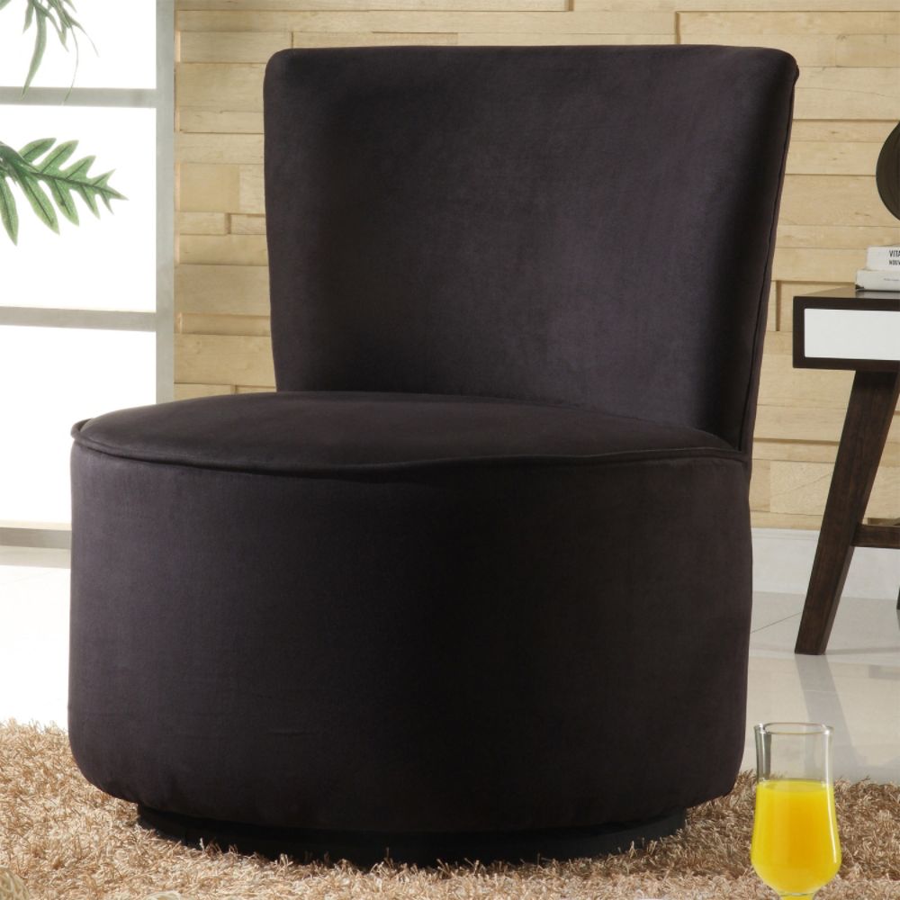 Oxford Creek Microfiber Round Swivel Chair in Black at Kmart.com