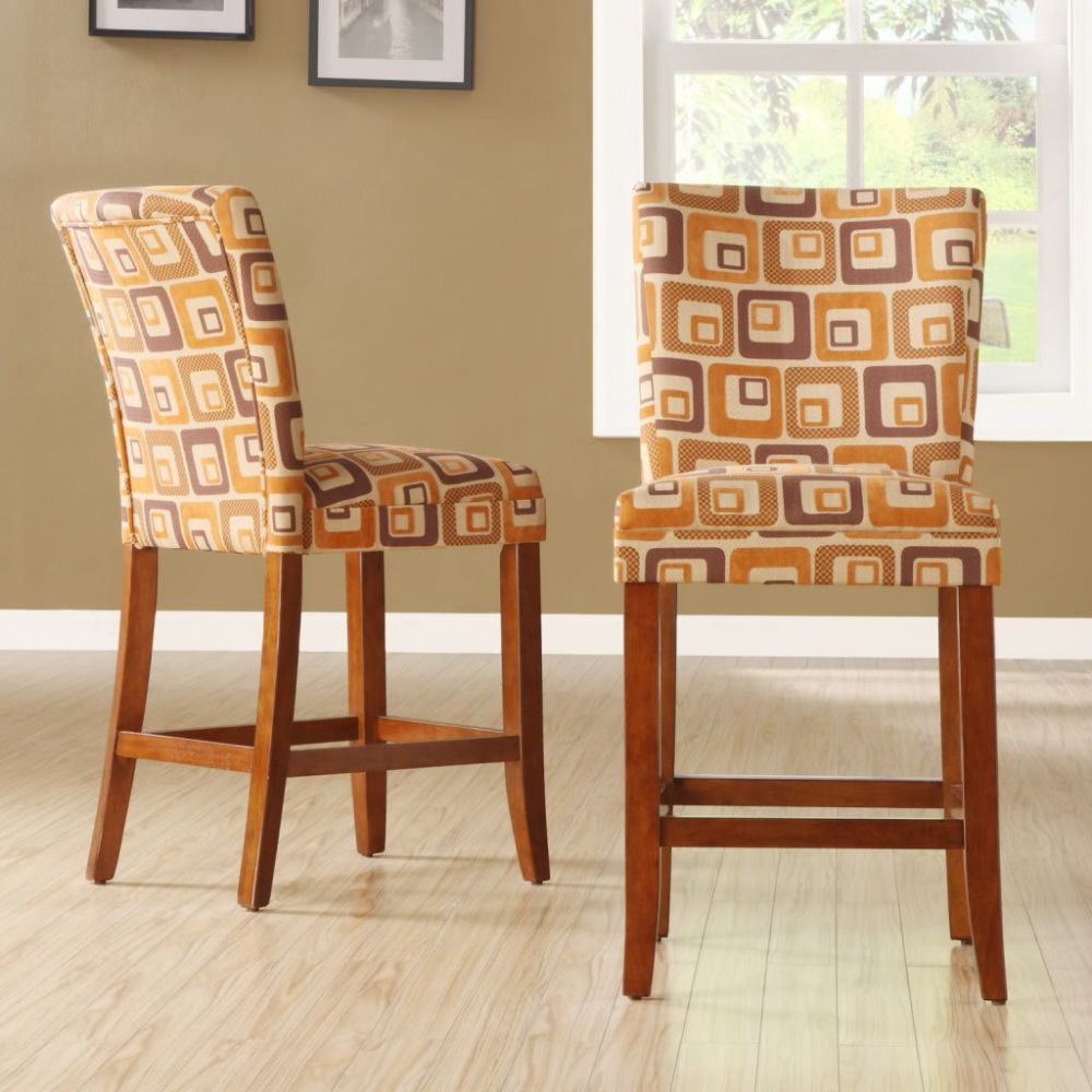 Oxford Creek Orange Cube Print Barstools (Set of 2) at Sears.com