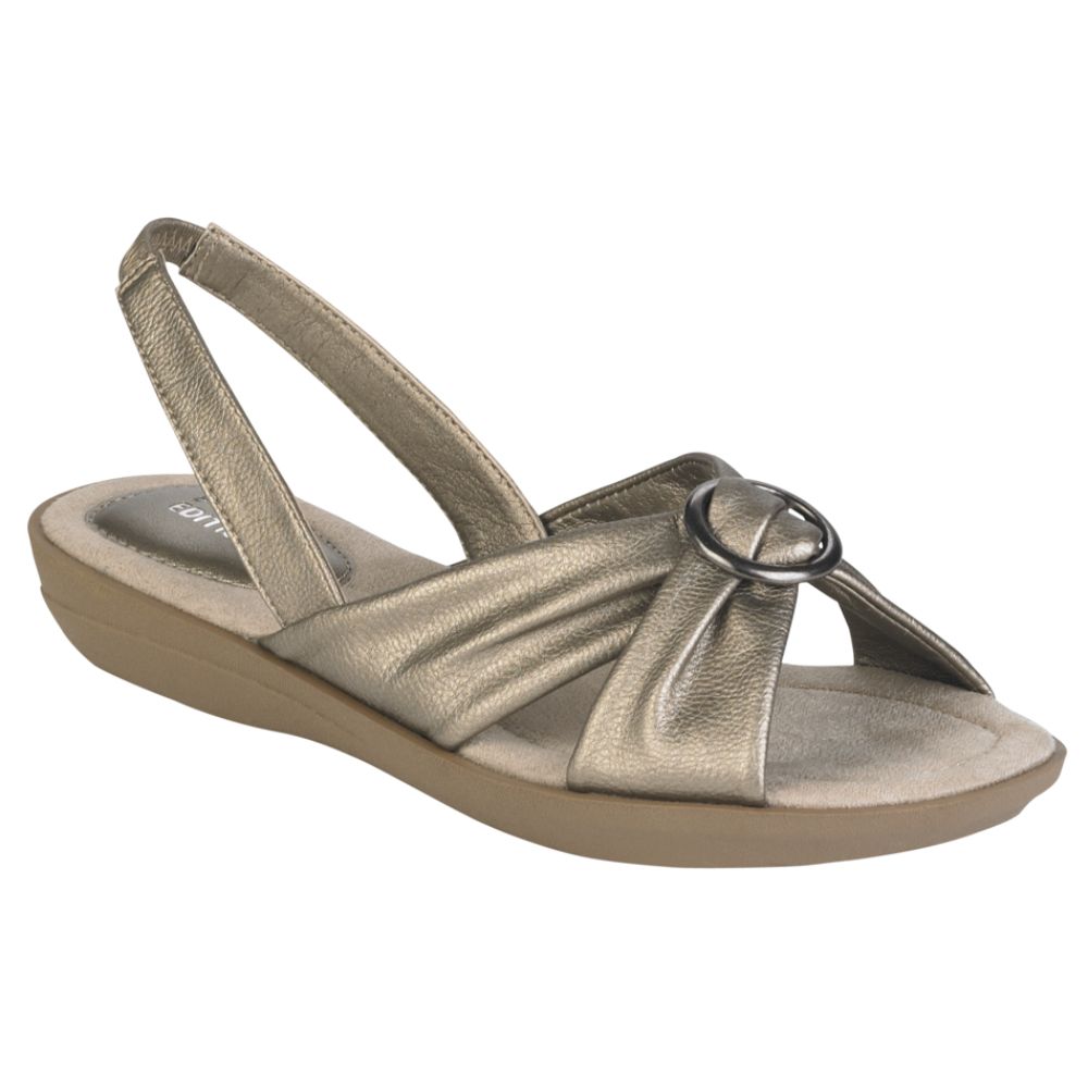 Basic Editions Women's Michele Slingback Sandal Wide Width - Pewter at Kmart.com