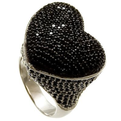 Sofia by Sofia Vergara Ladies Black and White Cubic Zirconia Heart  Ring at Kmart.com