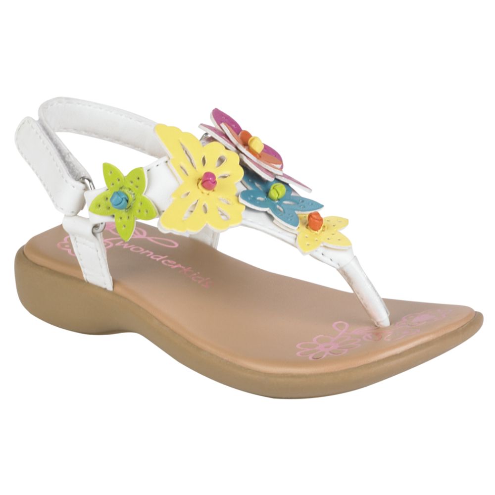WonderKids Toddler Girl's Rosetta3 Thong Sandal - White at Kmart.com