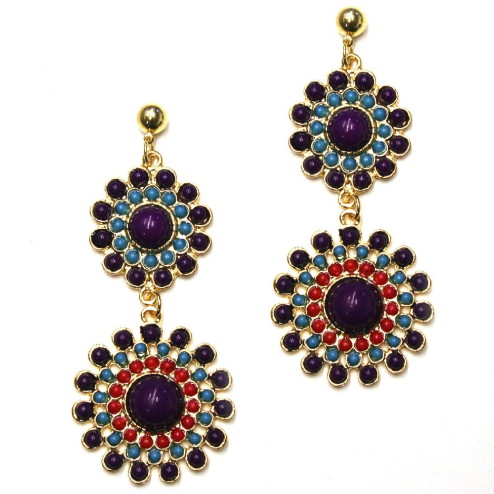 Sofia by Sofia Vergara Studded Dangling Earrings Floral Design at Kmart.com