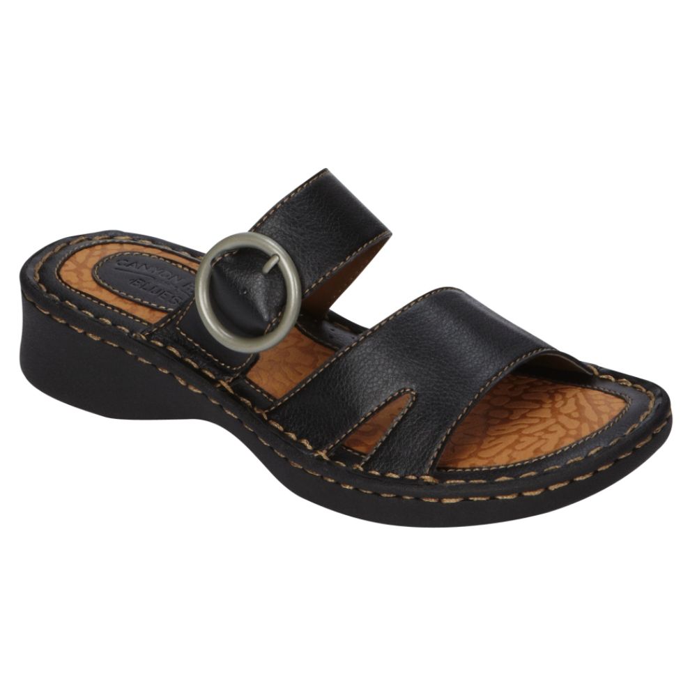 Canyon River Blues Women's Brady Buckle Slide Sandal - Black at Sears.com