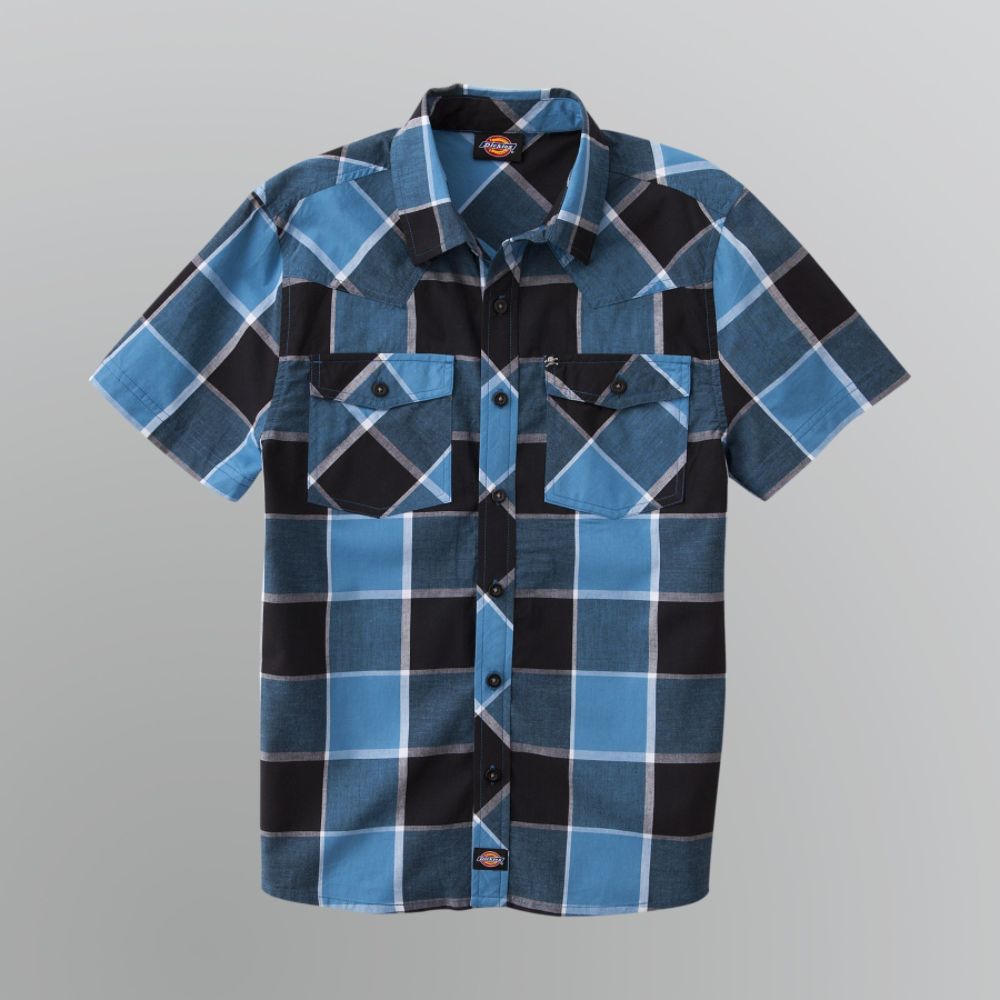 Dickies Boys' Woven Blue Plaid Button-down Shirt at Sears.com