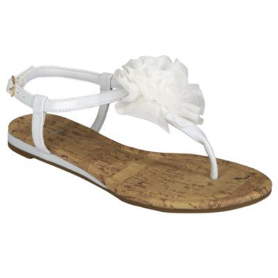Jaclyn Smith Women's Bertie Flower Slingback Sandal - White at Kmart.com