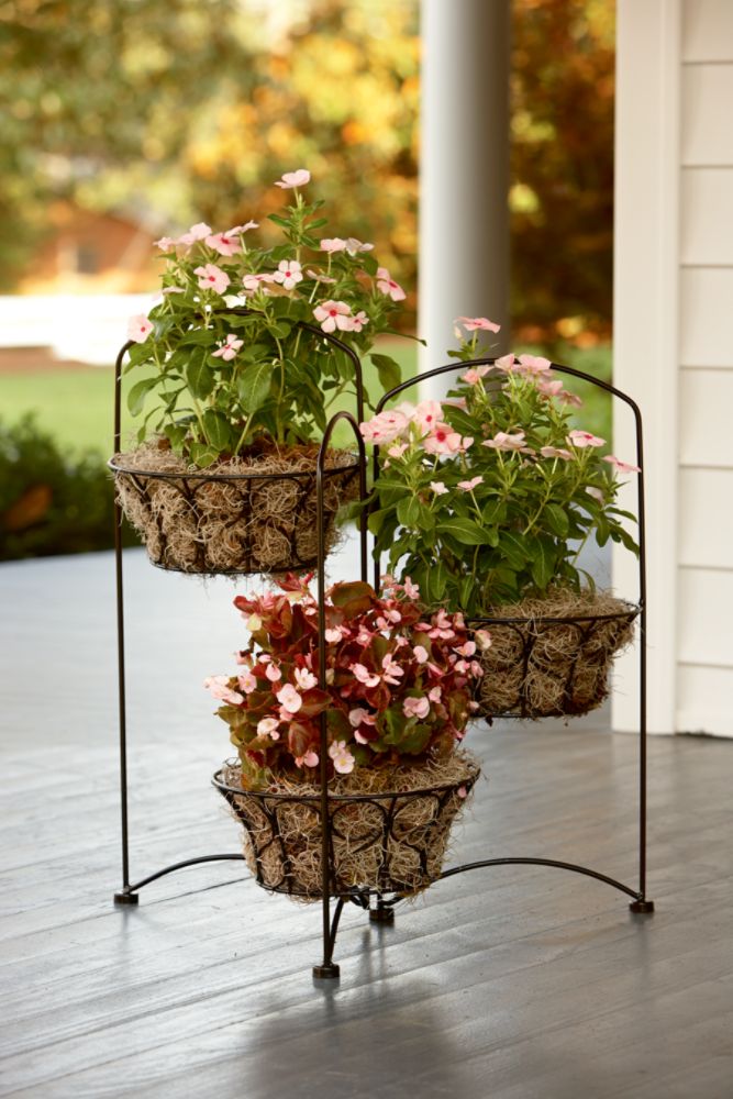 3 Tier Wire Basket Plant Stand*- Garden Oasis-Outdoor Living-Outdoor Decor-Planters