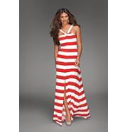 Kardashian Kollection Women's Rope Halter Stripe Maxi Dress