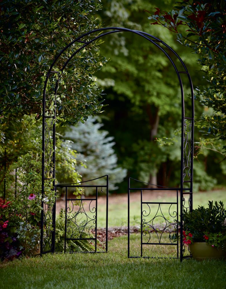 Metal Arbor with Gate- Garden Oasis-Outdoor Living-Outdoor Decor-Arbors &amp; Trellises