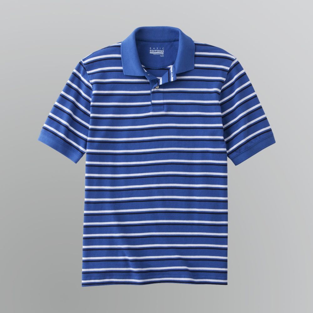 Basic Editions Men's Striped Pique Polo Shirt at Kmart.com