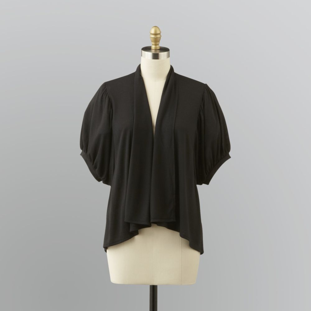 Apostrophe Women's Black Capped-Sleeve Cardigan