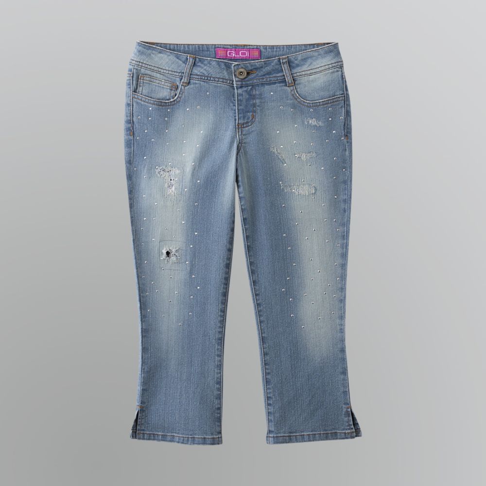 Glo Juniors' Destructed Rhinestone Capri at Kmart.com