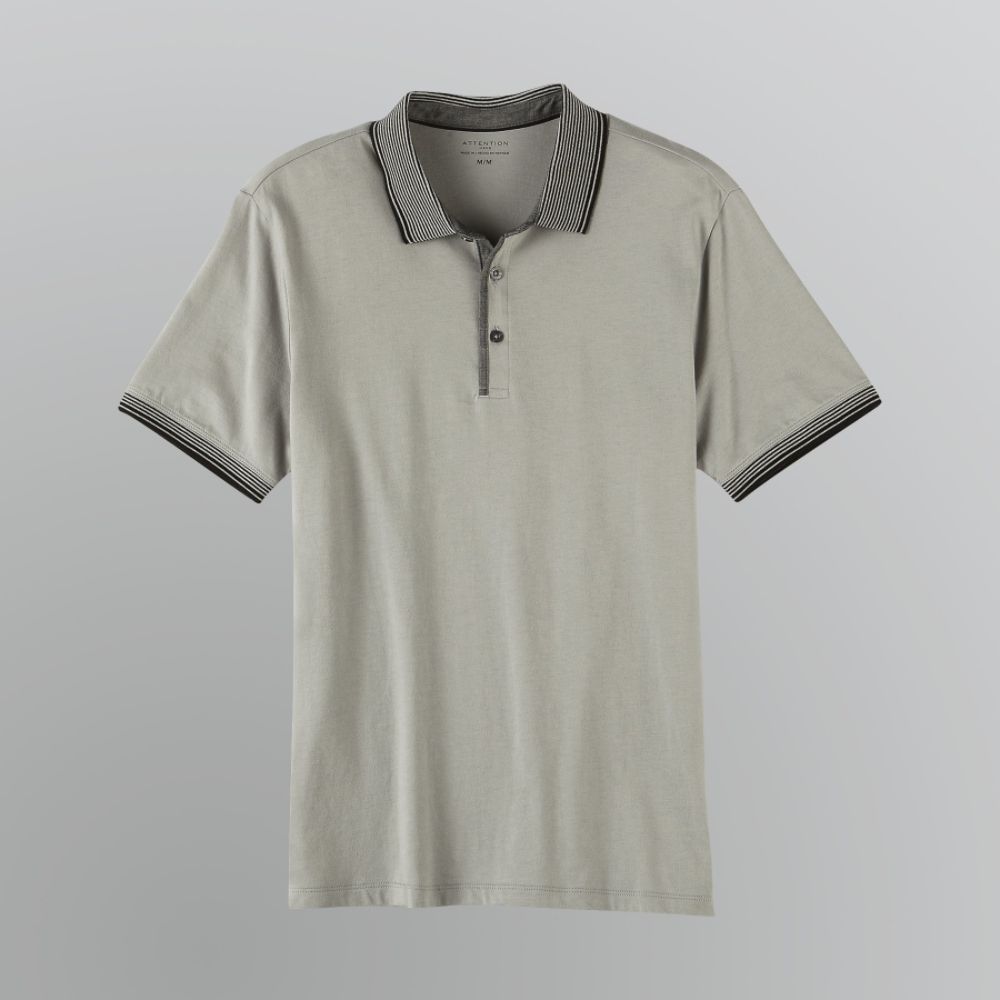 Attention Men's Stripe-Collar Polo Shirt at Kmart.com