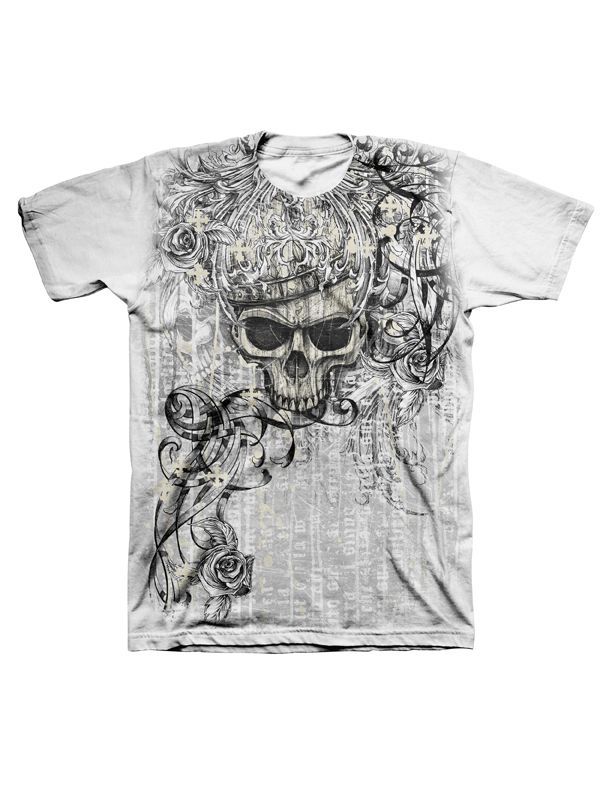 Men s Big and Tall Skull Kid T-Shirt White