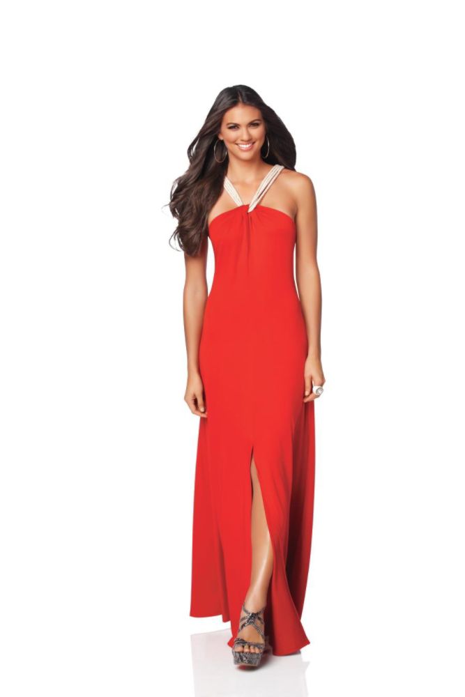 Kardashian Kollection Women's Rope Halter Stripe Maxi Dress
