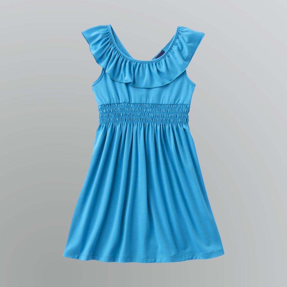 Basic Editions Girl's Sleeveless Knit Ruffle Dress at Kmart.com