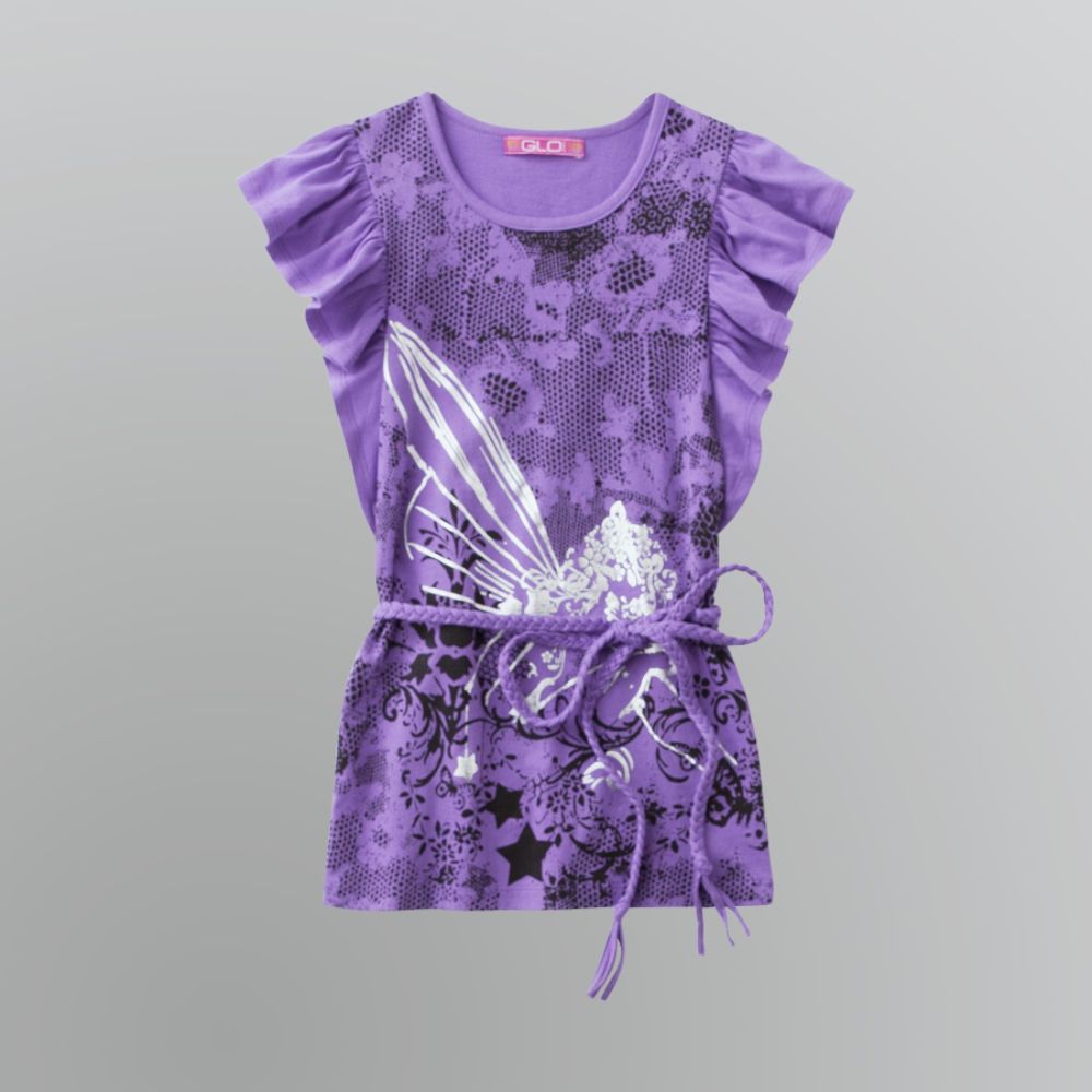 Glo Girl's Belted Flutter Sleeve Top at Kmart.com