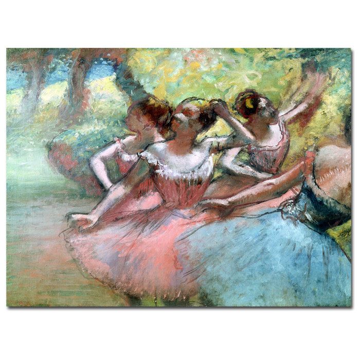 Trademark Art 14x19 inches & #34Four Ballerinas on the Stage & #34 by