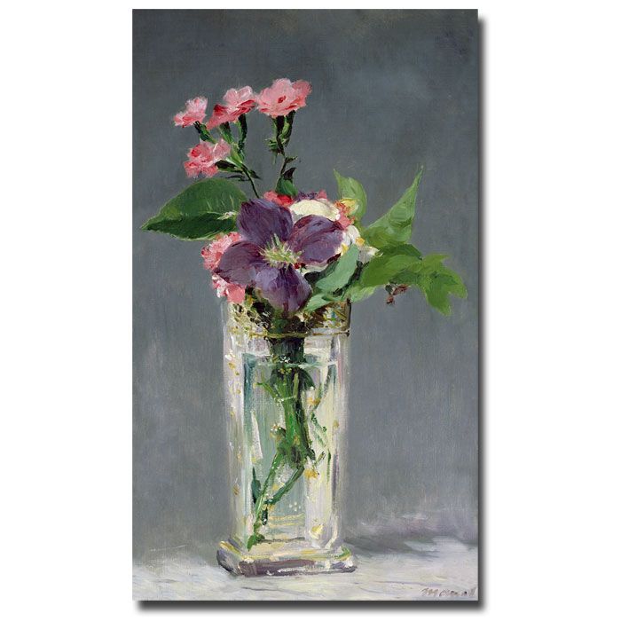 Trademark Art 30x47 inches Edouard Manet "Pinks and Clemantis in a price decreased by 86%