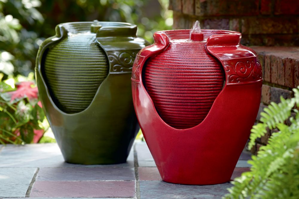 Garden Oasis Glazed Leaf Fountain - Red at Kmart.com