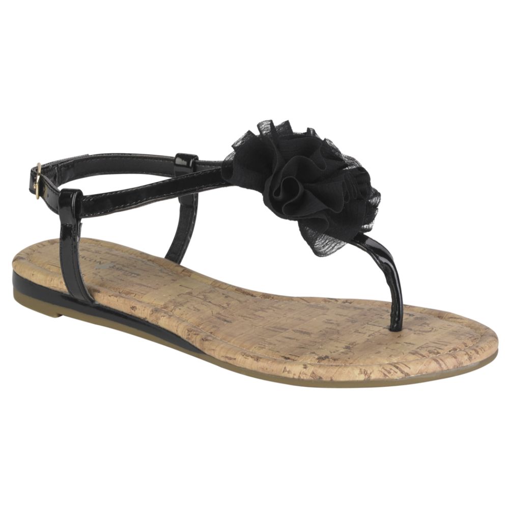 Jaclyn Smith Women's Bertie Flower Slingback Sandal - Black at Kmart.com