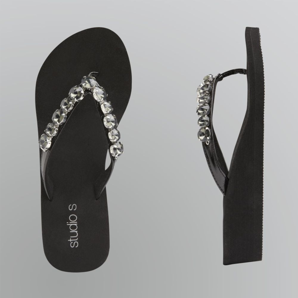 Studio S Women's Jeweled Wedge Thong Sandals at Sears.com
