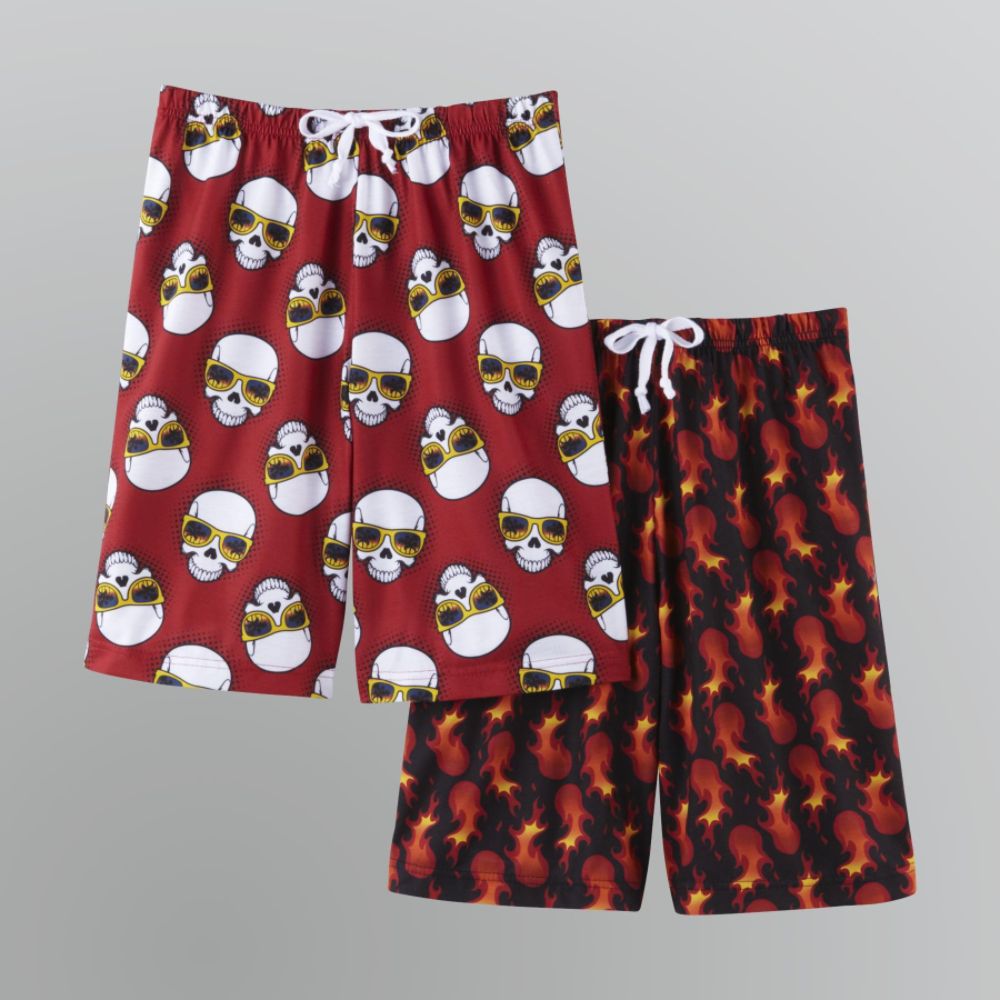 Joe Boxer Boy's Lounge Shorts Two-Pack - Skulls and Flames at Kmart.com