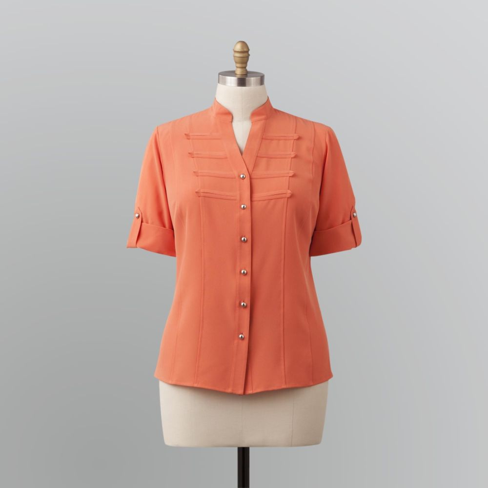 Kathy Che Women's Plus Military-Inspired Blouse