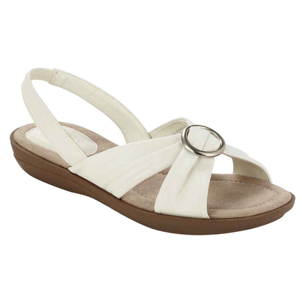 Basic Editions Women's Michele Slingback Sandal Wide Width - White at Kmart.com