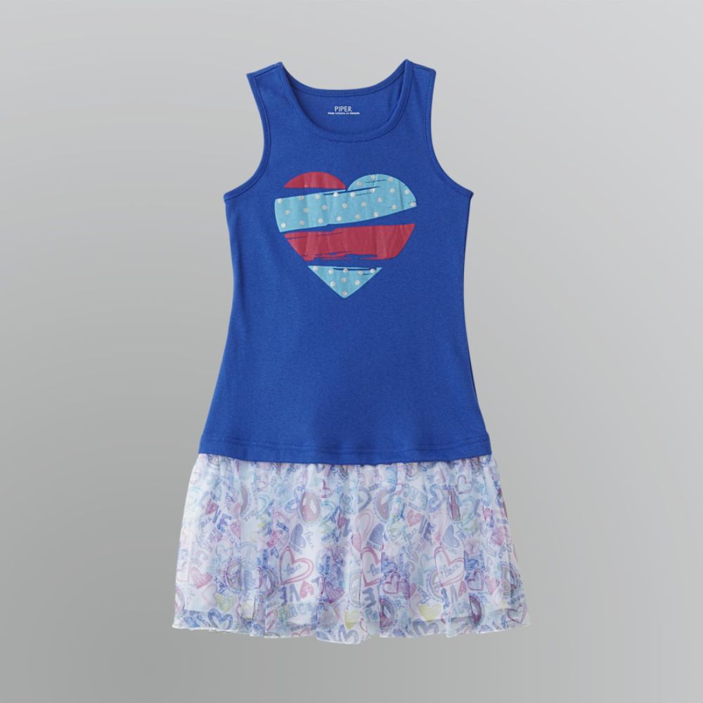 Piper & Blue Girls' MESH BTTM TANK DRSS BLUE L10/12 at Kmart.com
