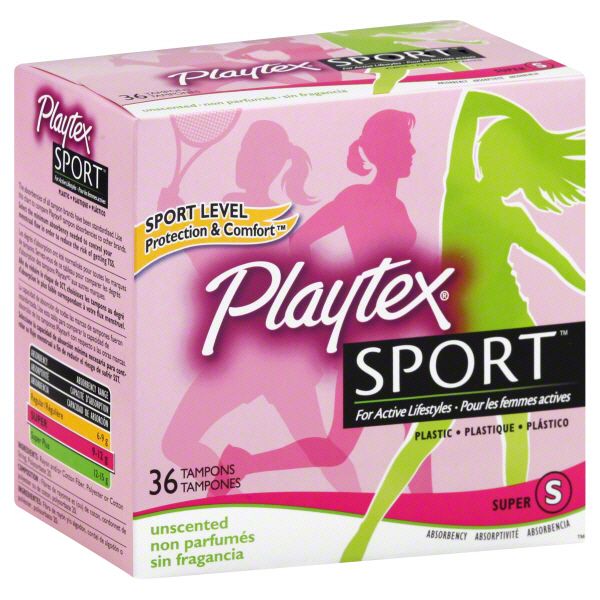 Playtex Sport Tampons, Plastic, Super Absorbency, Unscented, 36 tampons at Kmart.com