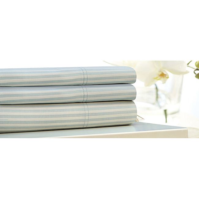 Tribeca Living Yarn-Dyed Stripe 400 Thread Count Egyptian Cotton Deep Pocket Sheet King