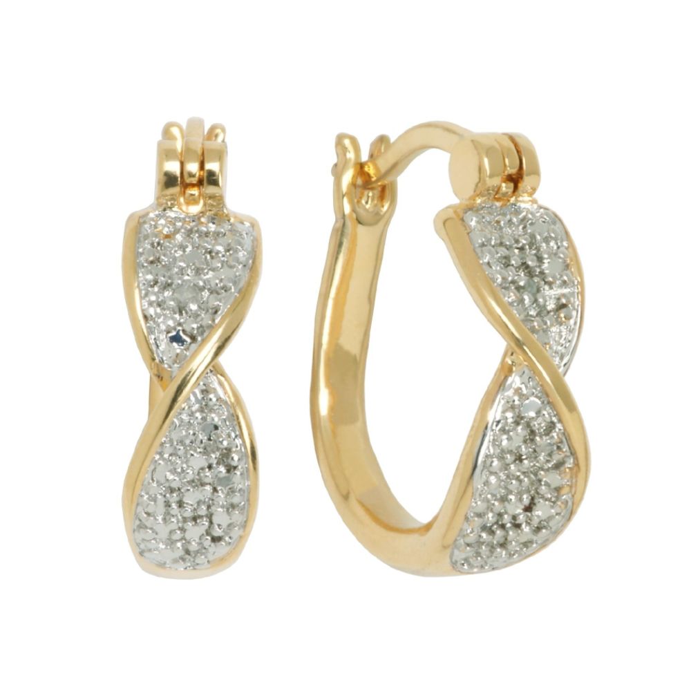 18K Gold Over Brass Diamond Accent Hoop Earrings at Kmart.com