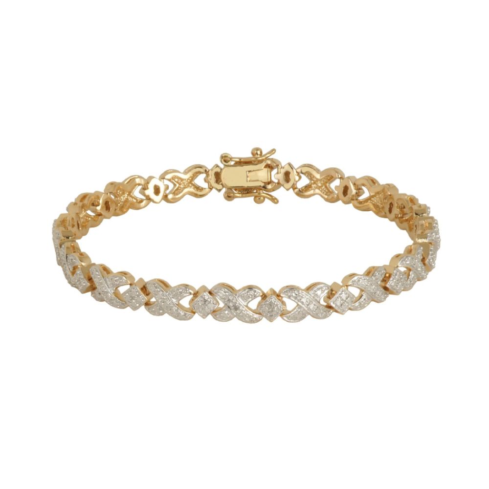 18K Gold Over Brass Diamond Accent XO Bracelet 7.25" at Sears.com