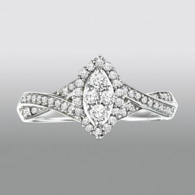 Promise Your Love 3/8 Cttw. Round Cut Diamonds Engagement Ring Sterling Silver at Kmart.com