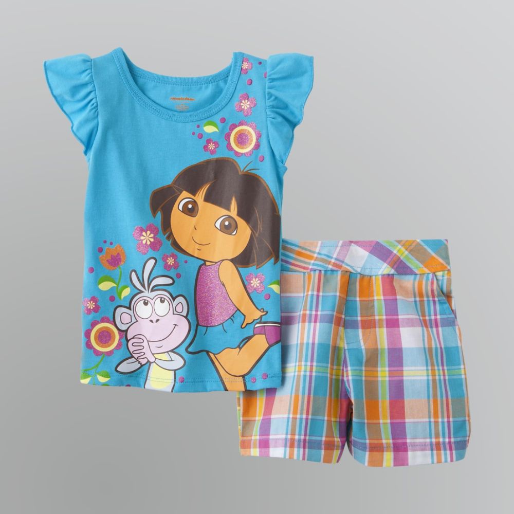 Nickelodeon Toddler Girl's Dora Plaid Shorts & Top Set at Kmart.com