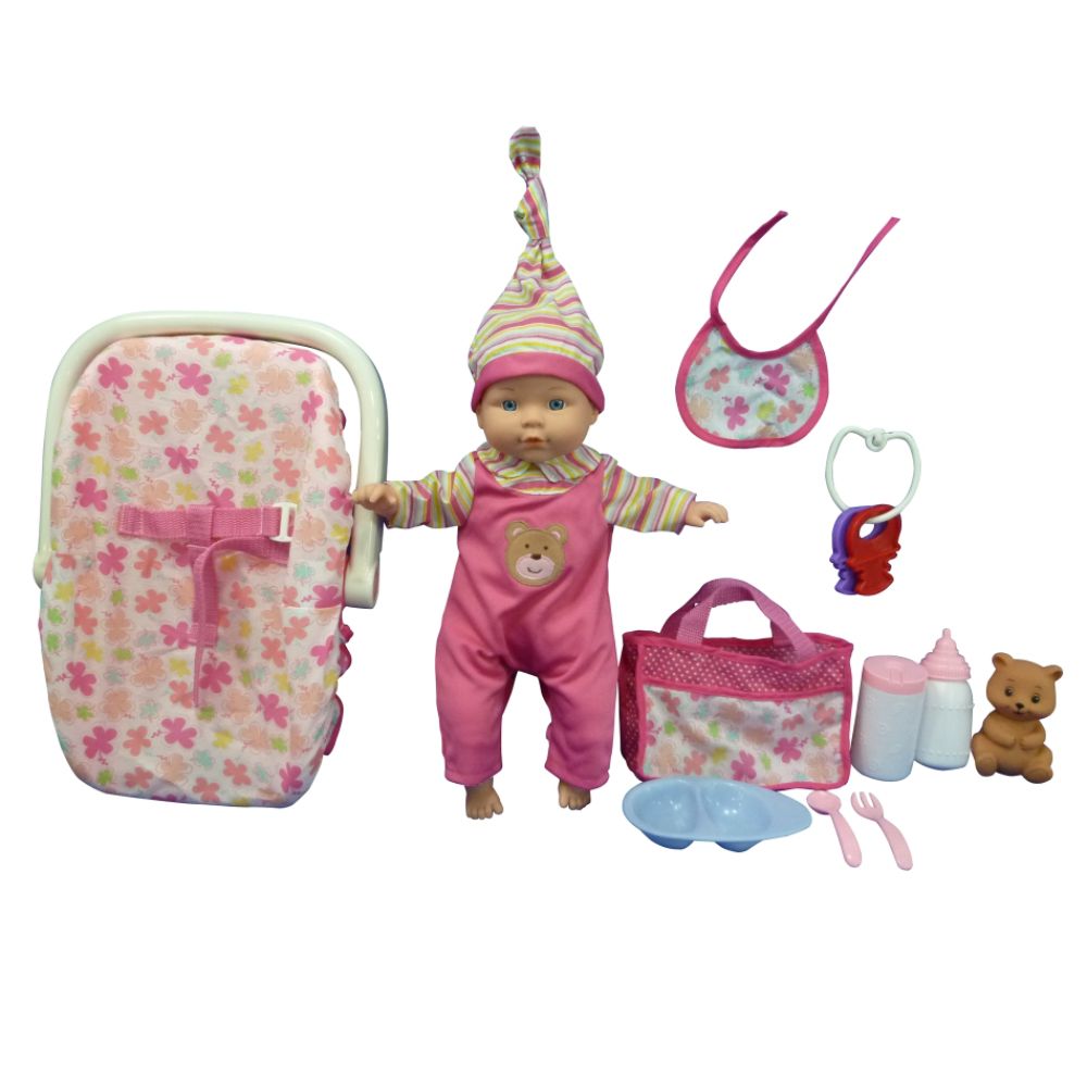 Just Kidz 13IN Baby Doll with Carrier Set