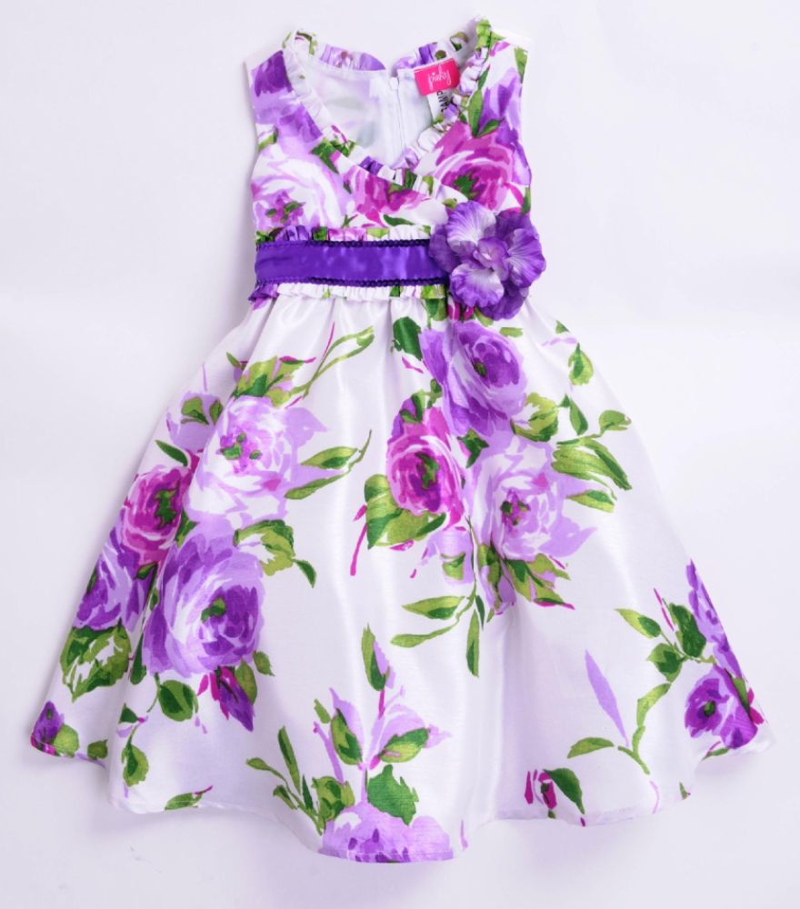 Pinky Girls Sleeveless Surplice Dress Purple Roses at Sears.com