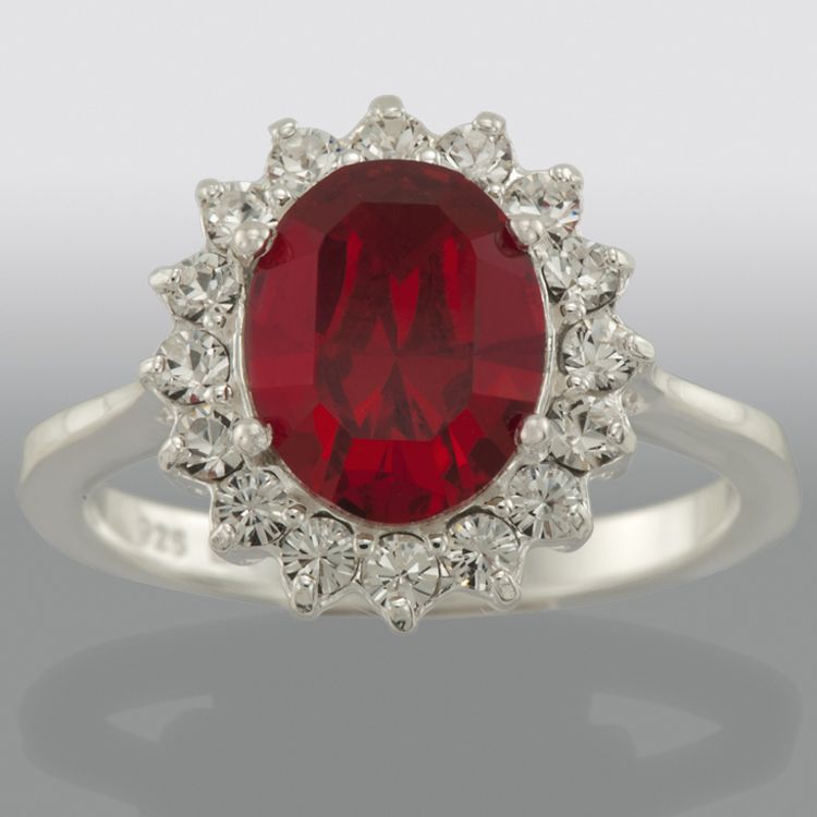 Enchanted Brilliance Ruby Red and White Swarovski Crystal Ring in Sterling Silver at Kmart.com