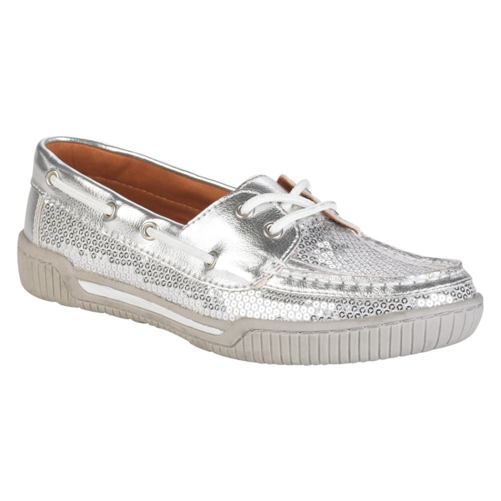 Canyon River Blues Women's Ahoy Sequin Boat Shoe - Silver at Sears.com