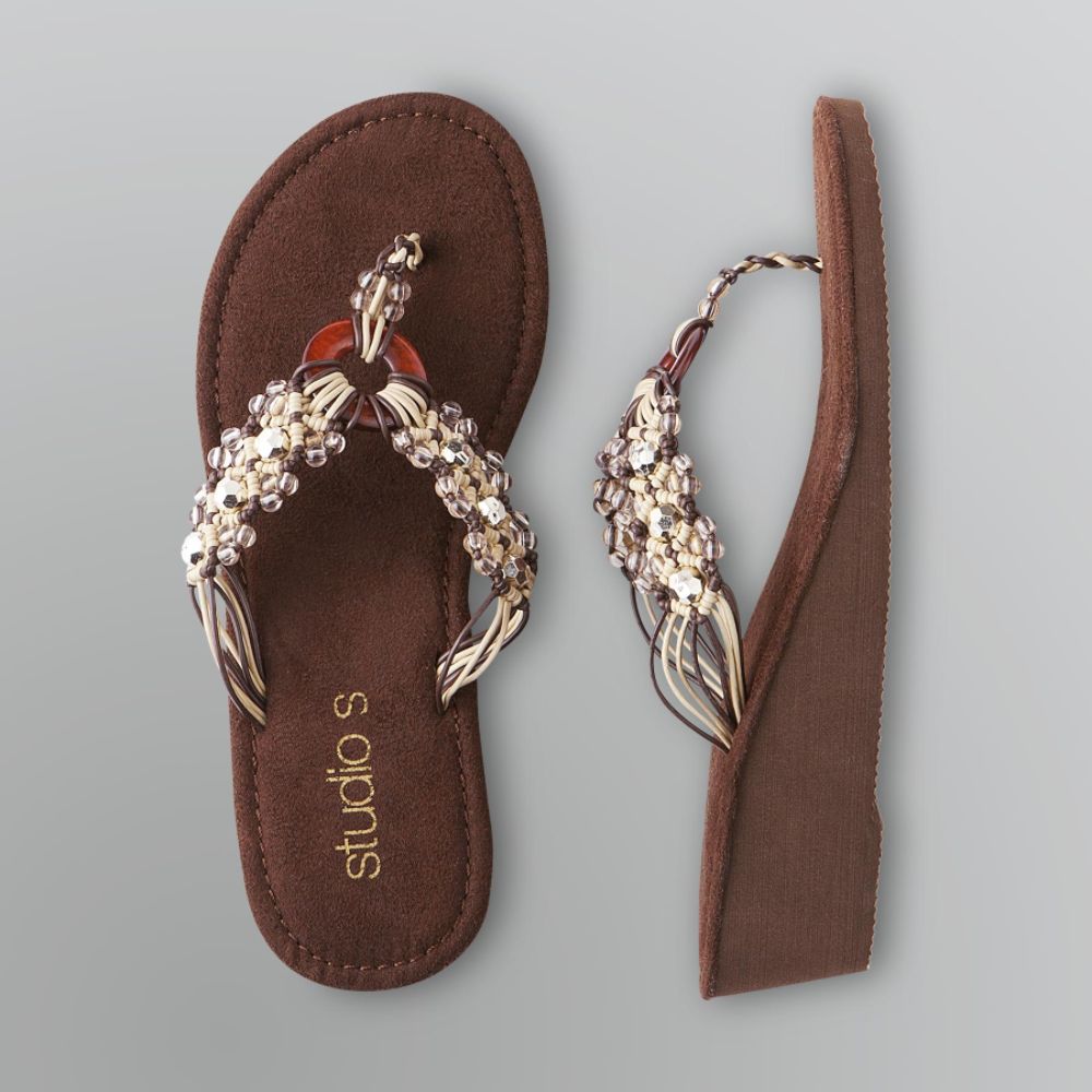 Studio S Jeweled O-Ring Wedge Thong Sandal at Sears.com